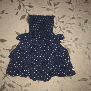 Abercrombie kids strapless navy blue & white dress
